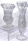 Vase Crystal Clear Industries Pinwheel  and Bohemian Crystal Bud Floral Vase Vtg