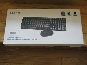 Mafiti RK101-US-ZL Computer Keyboard Mouse Combo Wired RGB Backlit USB Keyboard - Picture 1 of 3
