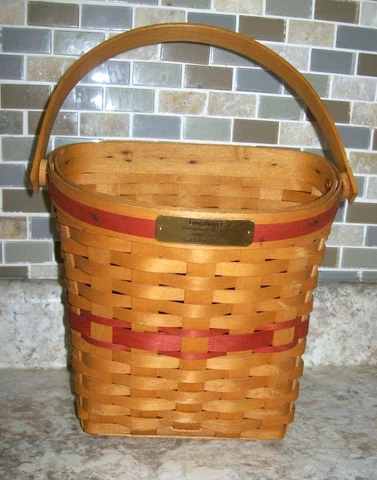 Longaberger Christmas Red Glad Tidings Basket Wall Hanging 1998 Edition & Liner Cover