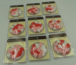 Recollections heart Buttons 180 pieces lot 5/8" scrapbook sewing craft 9 packs