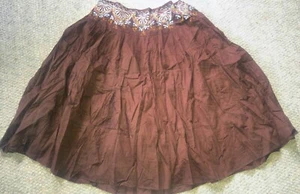 Womens Angie Size Small Brown Sequin Embellished Skirt Flair Cute  - Picture 1 of 5