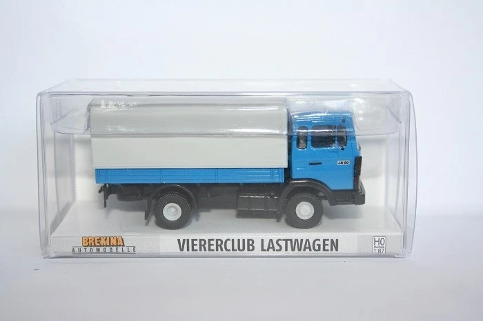 Brekina 34850 - 1/87 Renault GV 90 Cassone/Telone - Cielo Blu - Nuovo - Immagine 1 di 1