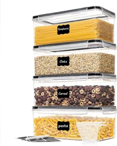 Vtopmart Airtight Food Storage Containers with Lids 4PCS Set 3.2L, Plastic Spagh - Picture 1 of 12