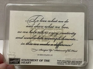 Stampin' Up! Statement Of The Heart Stamp Saying Love Quote Wood Rubber Stamp - Picture 1 of 3