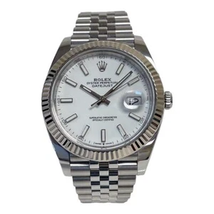 Rolex Datejust 41 126334 Jubilee Steel & 18k White Gold Bezel 41mm White - Picture 1 of 4