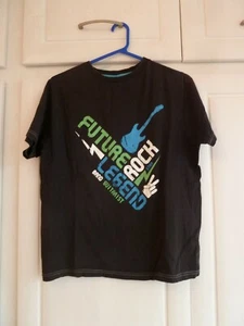 Boys TU Age 15 black tshirt with Guitar rock legend logo - Picture 1 of 3