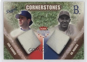 2002 Fleer Platinum Cornerstones Numbered /1000 Eric Karros Gil Hodges #30CS HOF