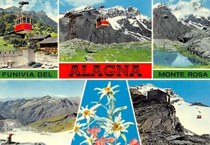 AL17-44C) MONTE ROSA FUNIVIA DEL ALAGNA VEDUTE VIAGGIATA VERCELLI - Picture 1 of 2
