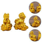 Gold Pi Yao & Kylin Statue Paperweights for Car/Home Decor & Wealth Prosperity