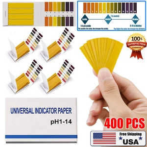 400X pH Indicator Test Strips 1-14 Laboratory Paper Litmus Tester Urine Saliva - Picture 1 of 20