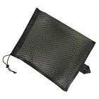 Mesh Luggage Pouch Shoe Bags Storage Cubes Handle with Drawstring Black
