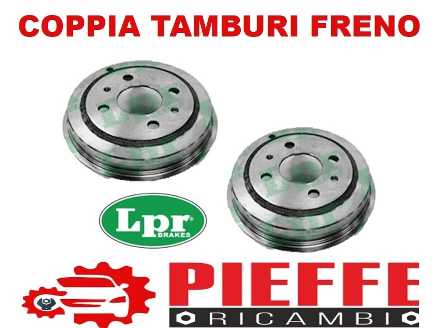 Kit 2 tamburi freno FIAT 500, Panda 169, Grande Punto 1.3, LANCIA Delta II, Y - Immagine 1 di 1