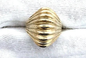 14Kt REAL Solid Custom Casted Heavyweight Dome Ring Yellow Gold Ring  Size 6.25  - Picture 1 of 3