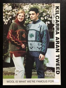 Kilcarra Aran Tweed Nautical Sweater Knitting Pattern EXCELLENT - Picture 1 of 2