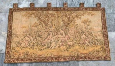 Vintage French Tapestry Medeival Pictorial Stunning Home Decor Tapestry 3x5 ft - Image 1 of 4