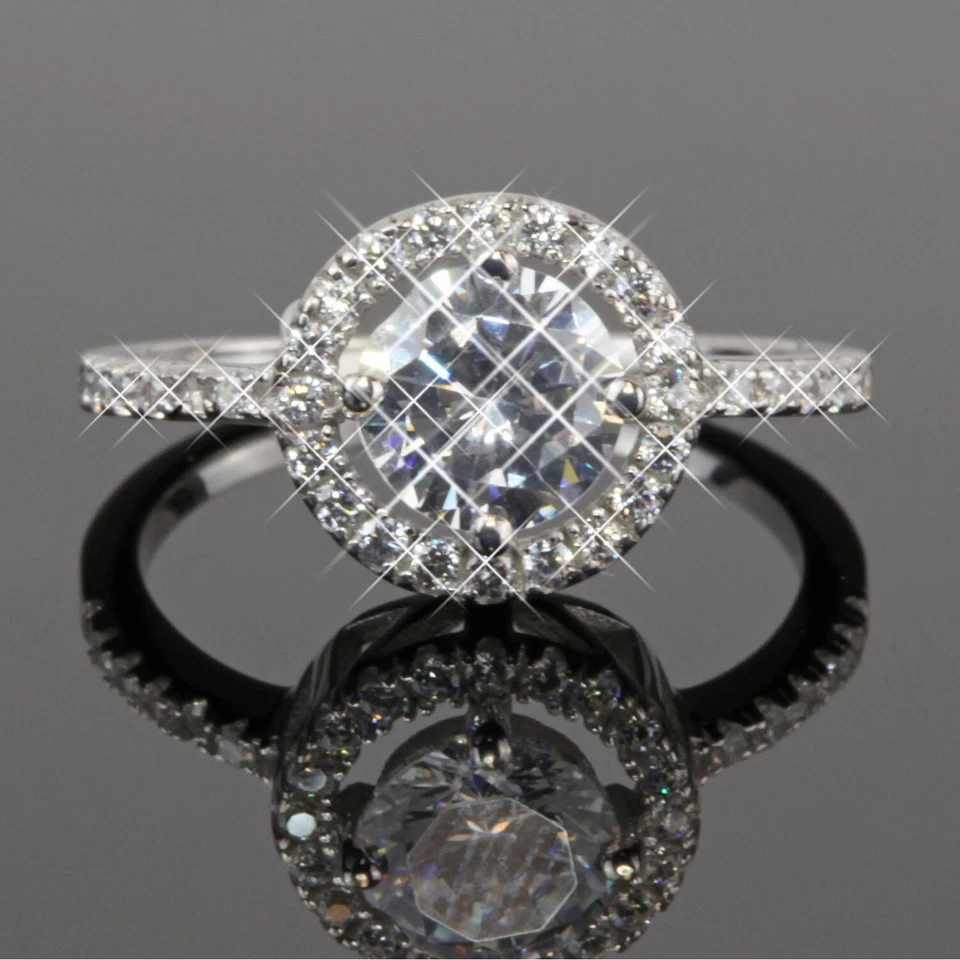 Anello Donna 925 Zirconi Argento Sterling Cristallo Bianco: R1549 - Immagine 1 di 3