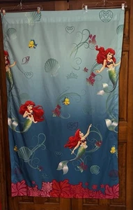 Disney Little Mermaid Bedroom Curtains Size 40 X 64 Inches Ariel Flounder VTG - Picture 1 of 7