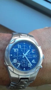Viceroy CHRONOGRAPH ALARM 43359 BLUE DIAL STEEL MONTRE WATCH VINTAGE MONTRE UHR - Imagen 1 de 12