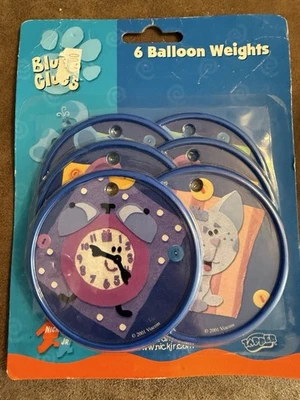 Reloj vintage 2001 Blues Clues 6 pesos de globo Viacom Tapper suministros de fiesta Foto 1 de 2