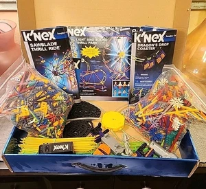 Lot 3 K'NEX Coaster Sets Sawblade Thrill Ride Light & Sound Dragons Drop - Picture 1 of 10