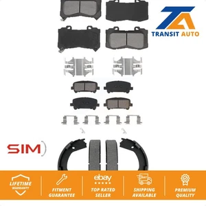 Front Rear Semi-Metallic Brake Pads Parking Shoes Kit For Chevrolet Colorado GMC - Picture 1 of 12