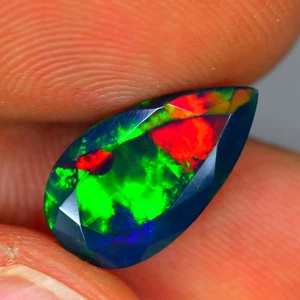 1.94Ct Awe-inspiring Rainbow 3D Flash Natural Solid Welo Black Fire Opal - Picture 1 of 1