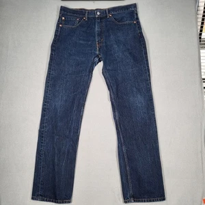 Levi's 505 Jeans Men's 36x34 Blue Denim Dark Wash Regular Fit Pants - Picture 1 of 12