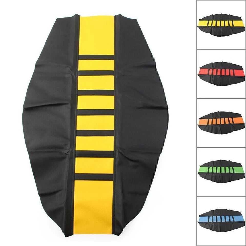 Motorcycle Pro Ribbed Rubber Gripper Soft Seat Cover For Honda Yamaha Suzuki - Image 1 of 4