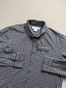 Camisa Mizzen + Principal Para Hombres XL Negra Gris Ajuste Ciudad Franela Cuadros Abotonada - Imagen 1 de 12