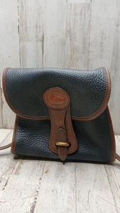 Vintage Dooney & Bourke Allwetter Leder kleine Essex Tasche in Tannengrün - Bild 1 von 14