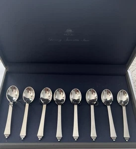 Juego de 8 cucharas vintage de plata esterlina Georg Jensen Dinamarca. - Imagen 1 de 7