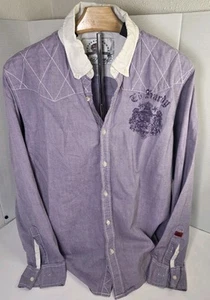 Vintage Don Ed Hardy Christian Audigier  Skull Button Up Shirt L - Picture 1 of 7
