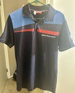 Puma BMW Motorsport Navy Blue and Red Polo Men's Size M - Picture 1 of 4