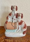 Vintage/Antique Staffordshire Dog Pair- Spaniels with Barrel 8.75″ Tall