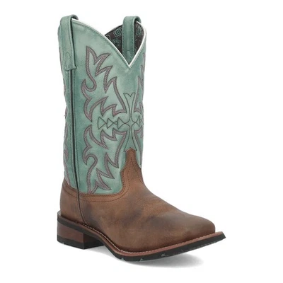 Botas de caubói Laredo Anita couro ocidental LAD 11 marrom turquesa tamanho 8 5607 novas - Imagem 1 de 4