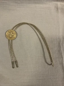 Vintage Boy Scouts Of America Distinguished Commissioner Gold Tone Bolo Tie - Picture 1 of 5