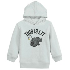 This Is Lit Anglerfish Funny Fisherman Gift Toddler Pullover Hoodie Sweatshirt