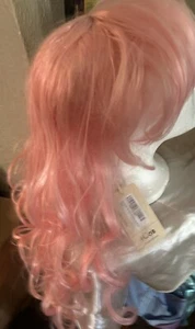ICOS /CYSCO Wig Long Beautiful Pink Synthetic Feels Like Real Human Hair - Picture 1 of 9