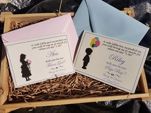 Porta Anello Personalizzato Will You Be My Bridesmaid Fiore Ragazza Pagina Ragazzo - Foto 1 di 10