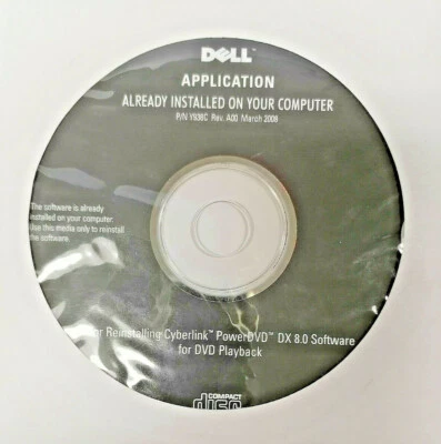 N.I.B. Software Dell Application CD 0Y939C Y938C PowerDVD DX 8.0 Foto 1 de 2