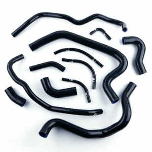 Silicone Coolant Heater Hose Set for 84-89 85 86 Toyota MR2 AW11 1.6L 4AGE Black - Picture 1 of 8