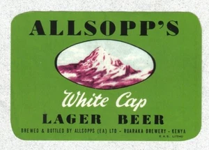 Beer label - Kenya (Africa) - "Allsopp's White Cap Lager Beer" - Ruaraka Brewery - Picture 1 of 1