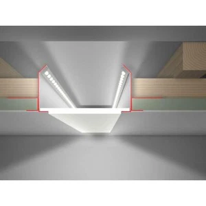 2m LED Drywall profile ADD for cove lighting 40-80mm Viewing leg Steel Zinc shee - Picture 1 of 20