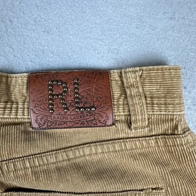 Vintage Ralph Lauren Corduroy Pants Womens 8 Tan Bootcut Flare Western Cords - Image 1 of 4