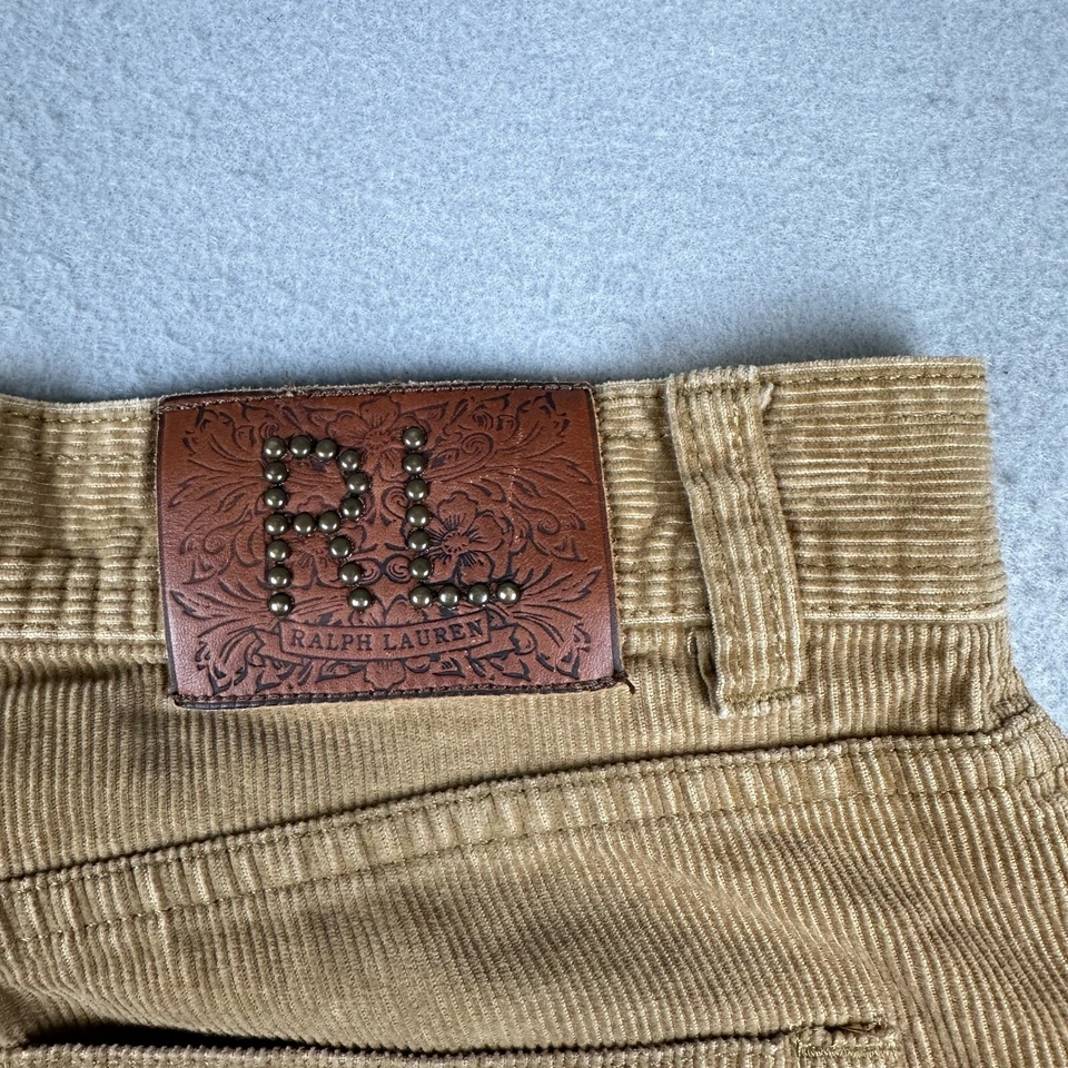 Vintage Ralph Lauren Corduroy Pants Womens 8 Tan Bootcut Flare Western Cords - Image 1 of 4