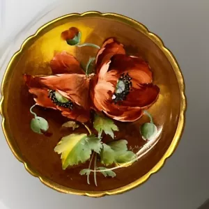JPL Jean Pouyat Limoges Multicolor Hand Painted Poppy Plate Vintage France - Bild 1 von 14