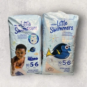 Pantalones de natación desechables Huggies Little Swimmers 2pk talla 5-6 32lb Nemo 20 en total - Imagen 1 de 4