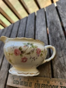 Vintage Pope Gosser China Creamer Tralee Pink Rose Floral 3183 - Picture 1 of 4