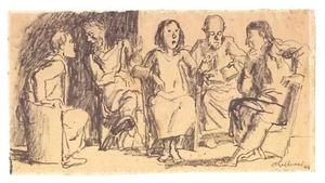 Gallucci Alessandro disegno originale carta firmato e datato 1944 - Foto 1 di 4