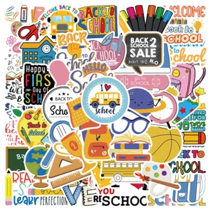50pcs Random Vinyl Laptop Skateboard Stickers Luggage Decals School Opens Books - Picture 1 of 7